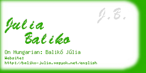 julia baliko business card
